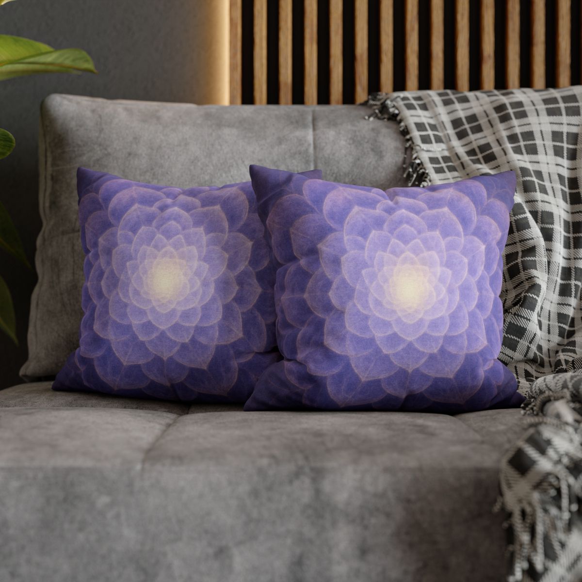 Petal Fractal Rosette soft cotton pillow cases