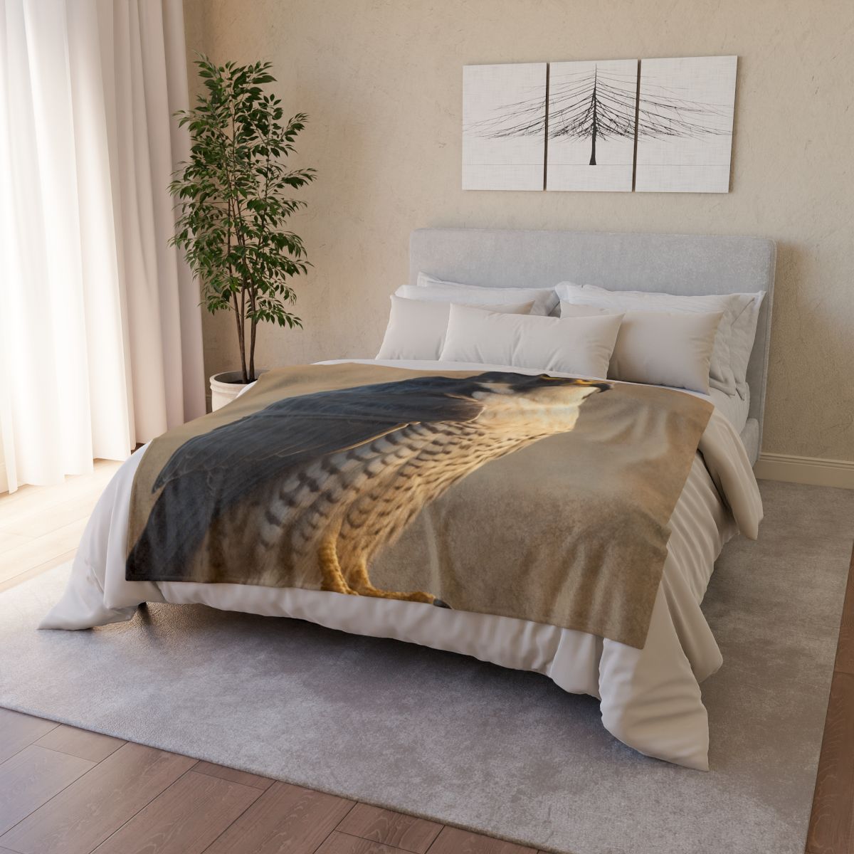 Silver Dusk Peregrine Falcon custom blankets