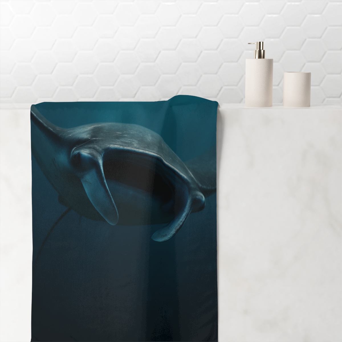 Starlit Sail Manta Ray custom towels