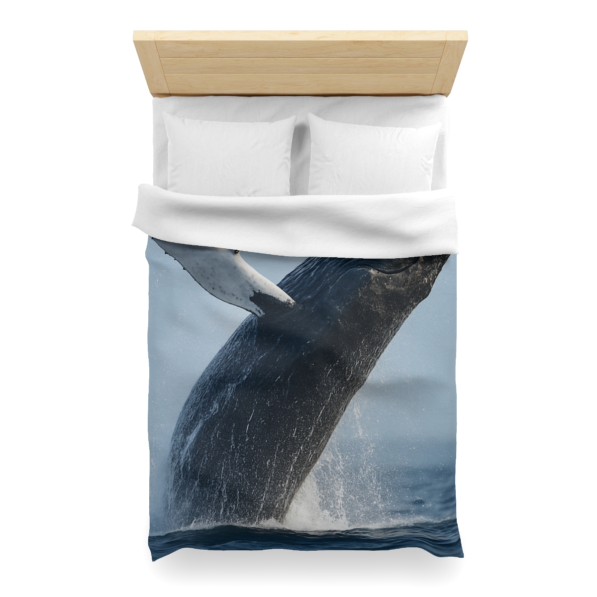 Humpback Whale Rising Calm designer printed duvets