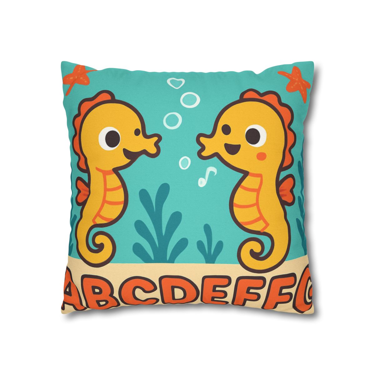 Underwater Alphabet Reef With Singing Seahorses personalized pillow covers