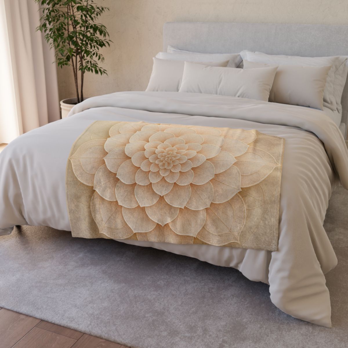 Petal Mosaic Halo soft fleece blankets
