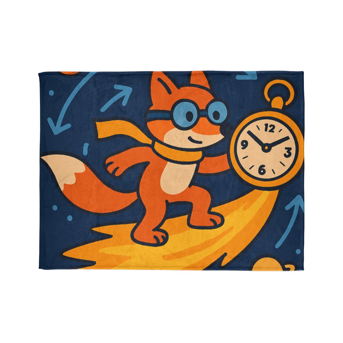 Time Traveling Comet Fox designer printed blankets