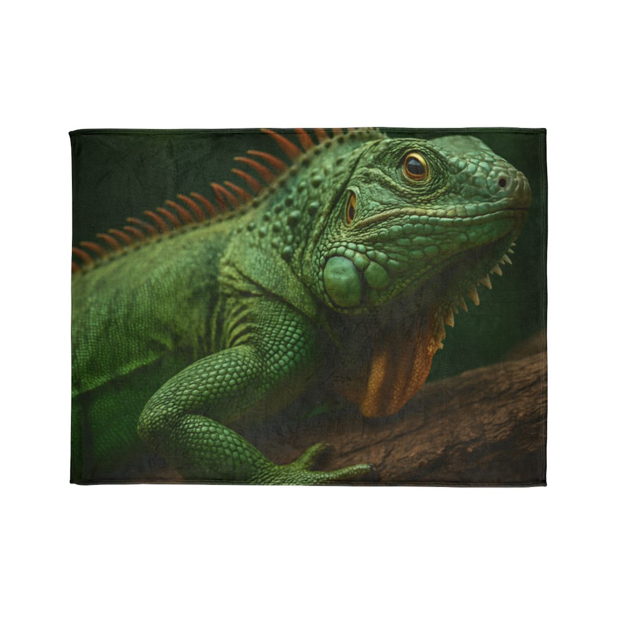 Sunlit Perch Green Iguana unique gift blanketscustom blankets