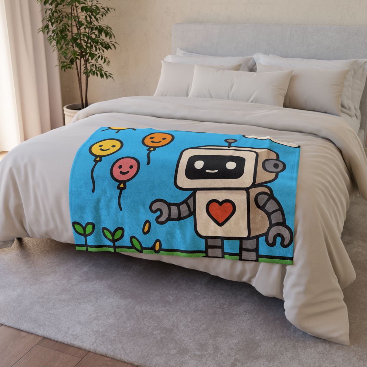 Robot Garden Of Flying Seeds trendy patterned blankets