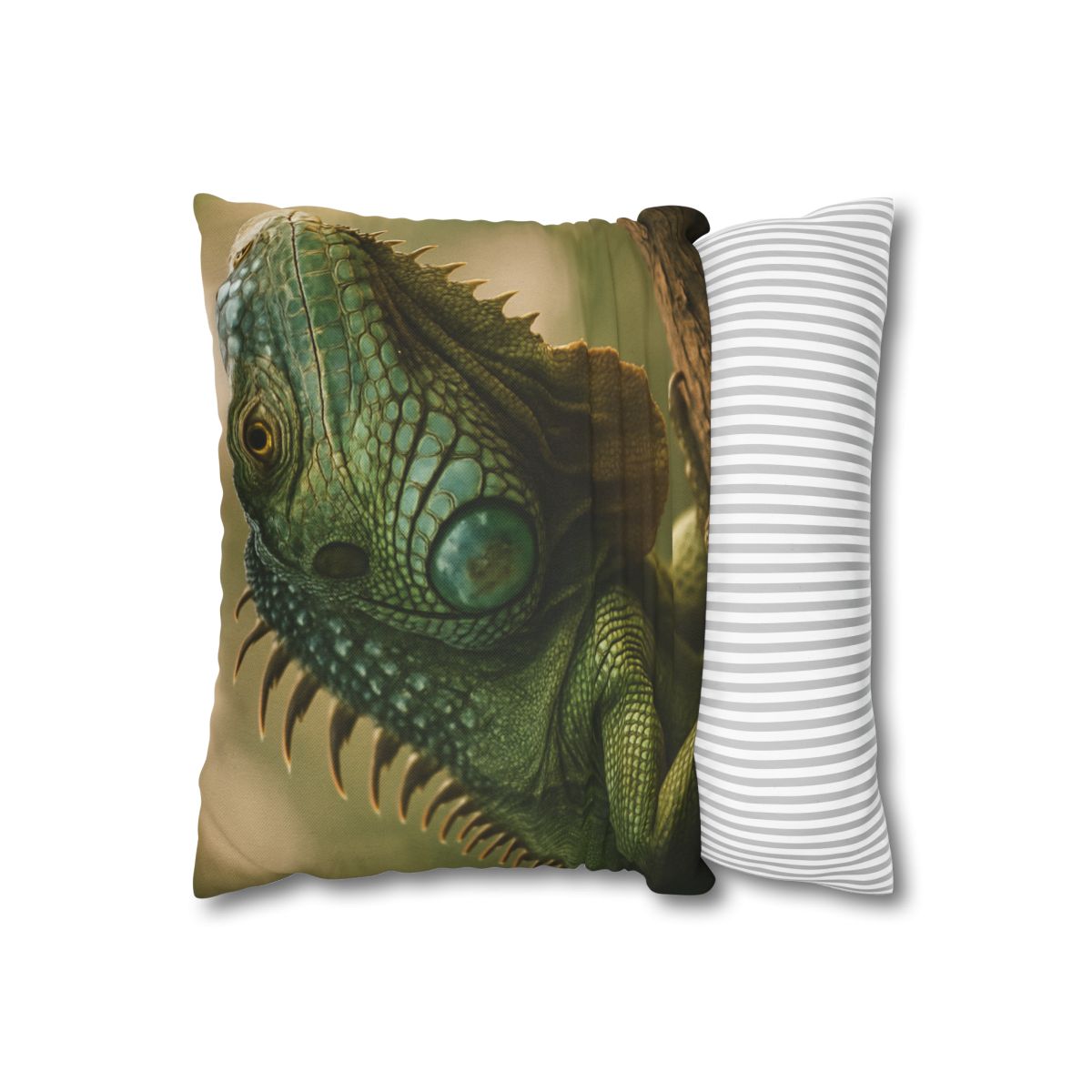 Sunlit Armor Green Iguana comfortable bedding pillow covers