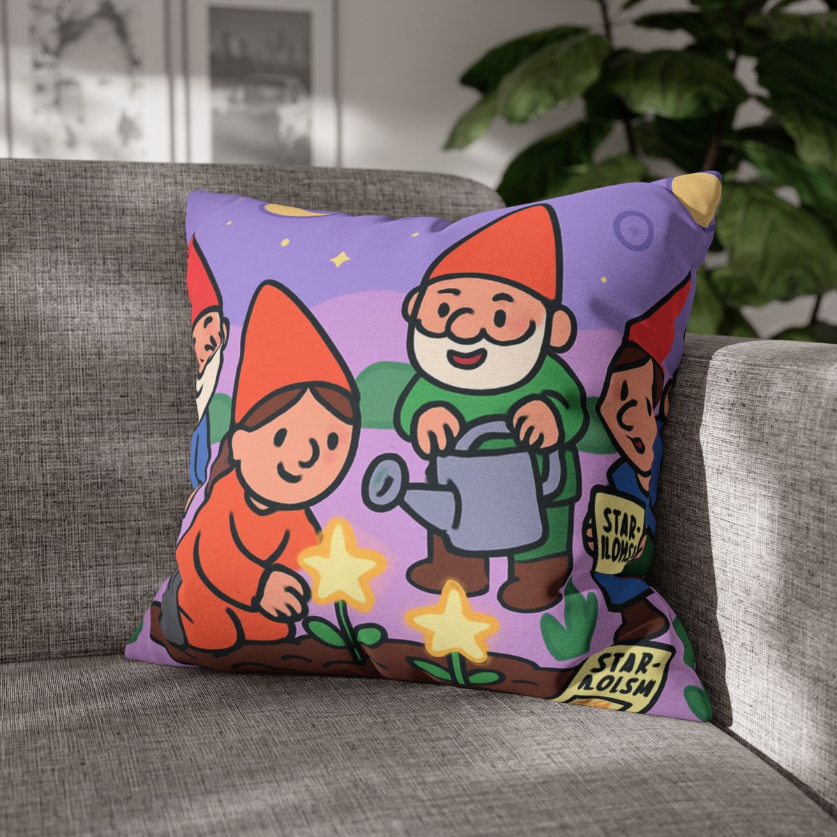 Galactic Garden Gnomes unique gift pillow cases