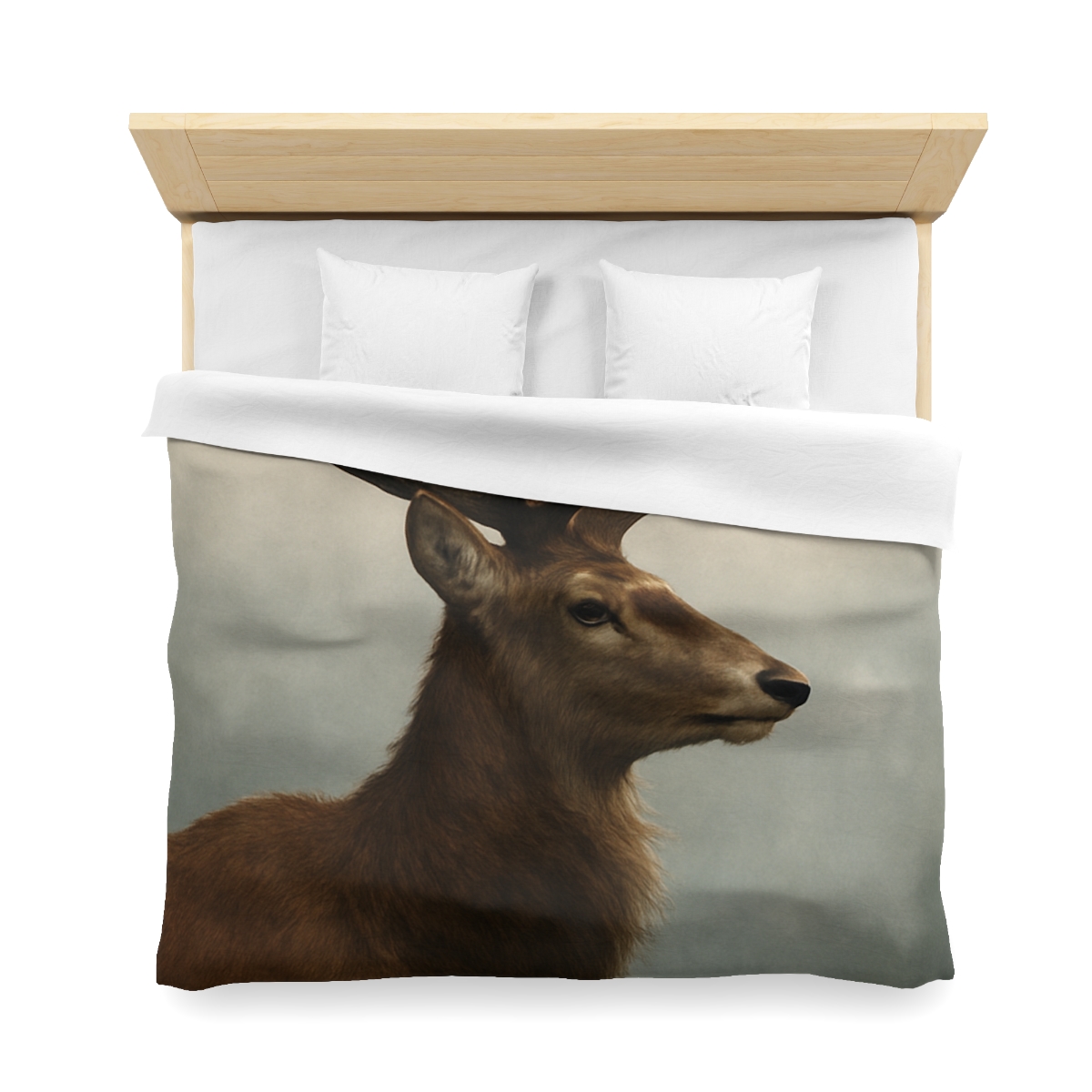 Morning Mist Red Deer Stag designer printed duvets