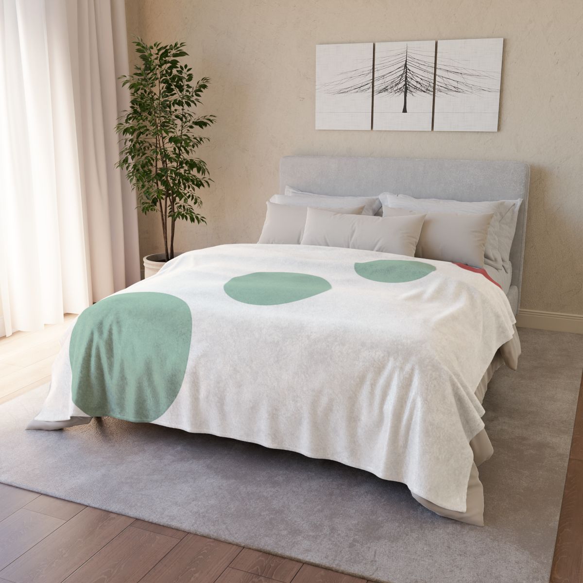 Diagonal Path Of Four Circles soft fleece blankets