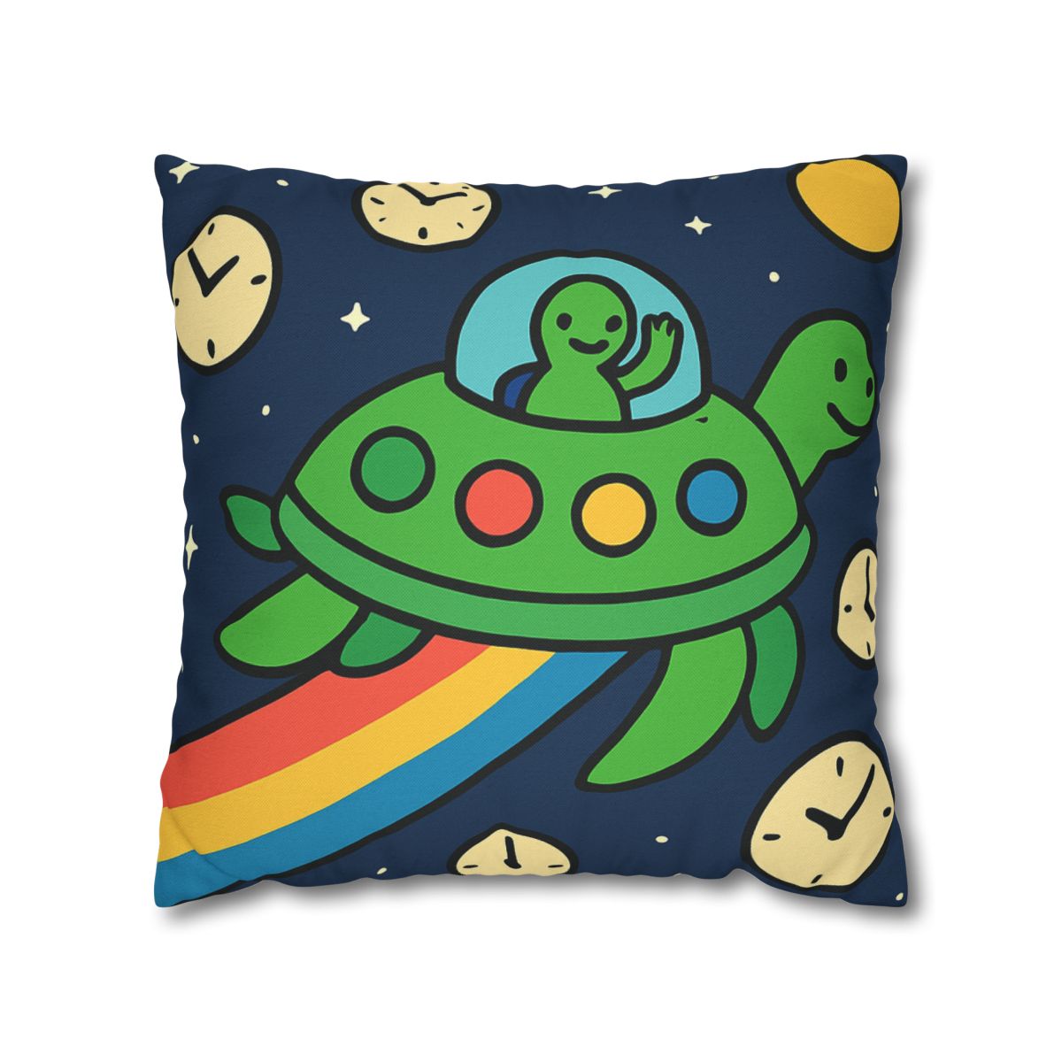Time Traveling Turtle Spaceship stylish decorative pillowcases