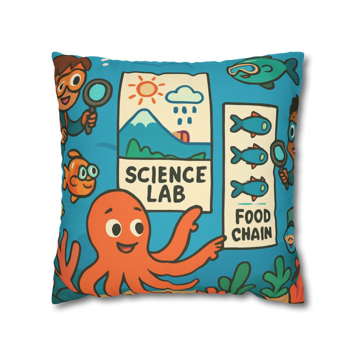 Underwater Science Lab Reef custom pillow cases