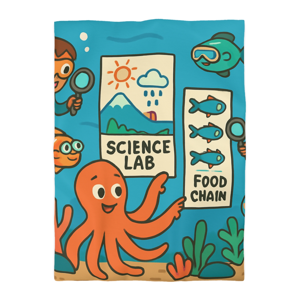 Underwater Science Lab Reef custom duvets