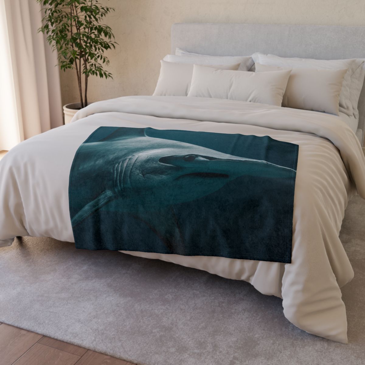 Midwater Silhouette Hammerhead Shark personalized cozy blankets
