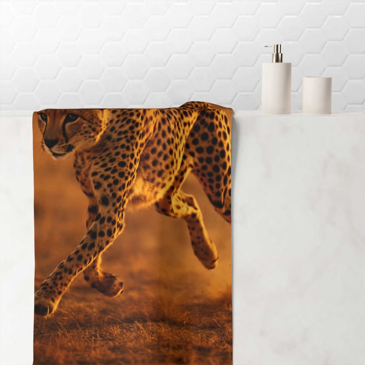 Dusky Prowler Cheetah designer printed towels