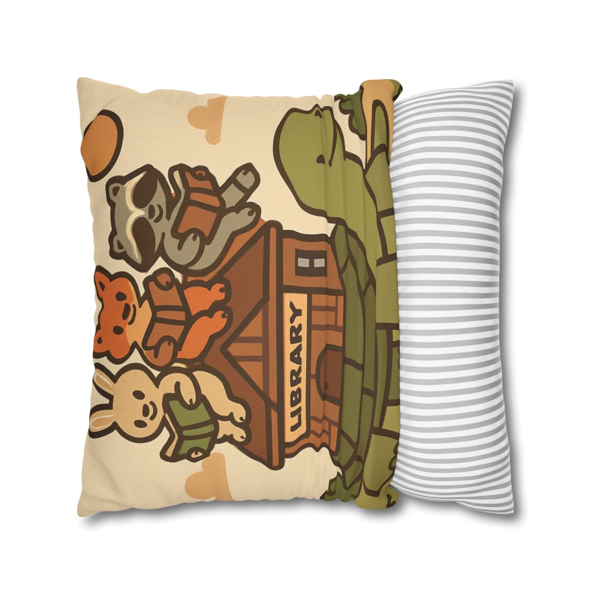 Time Traveling Turtle Library designer print pillow cases