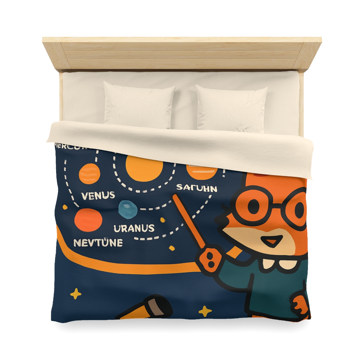 Comet Classroom With Star Map Fox unique patterned duvets