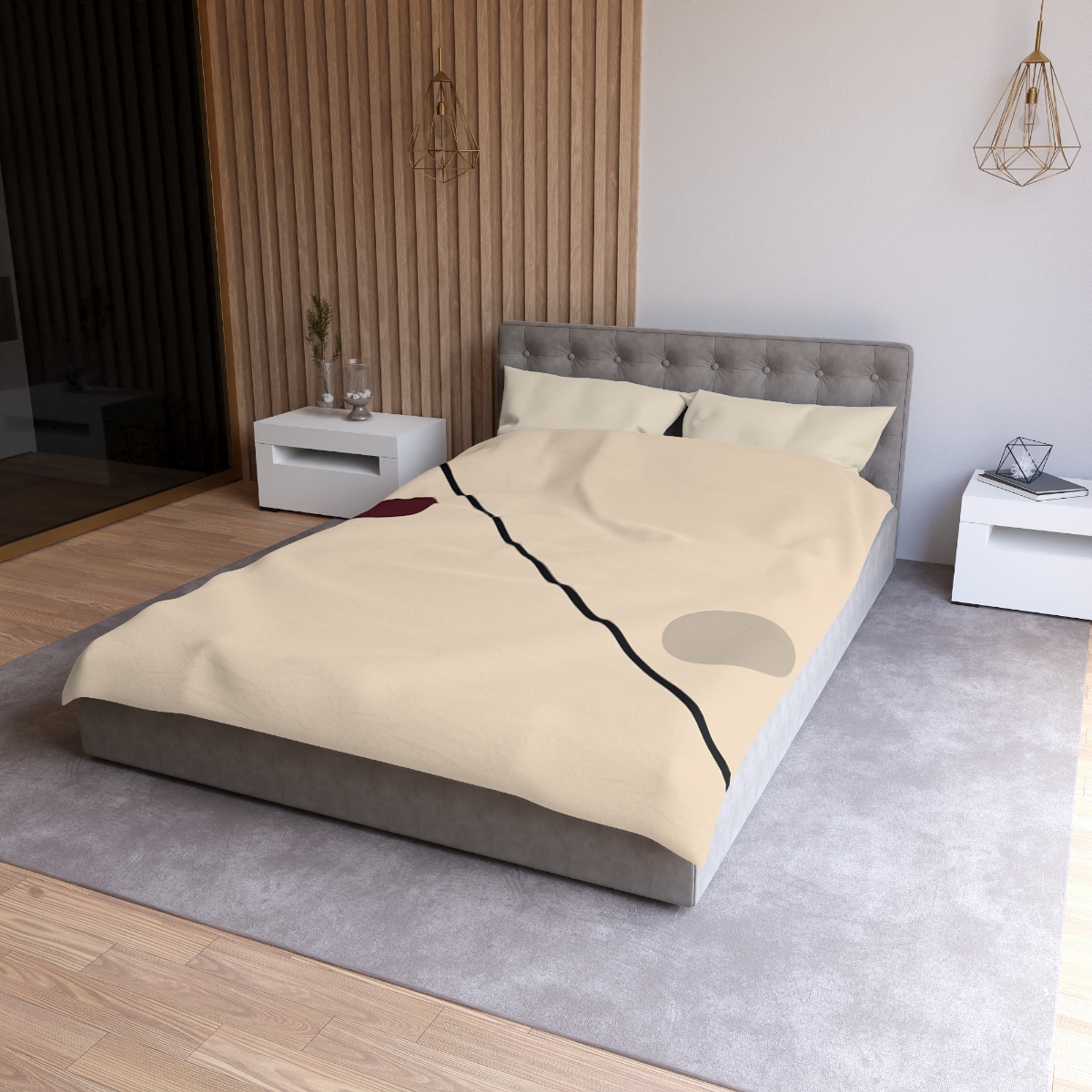 Diagonal Line And Twin Circles soft comforter duvets