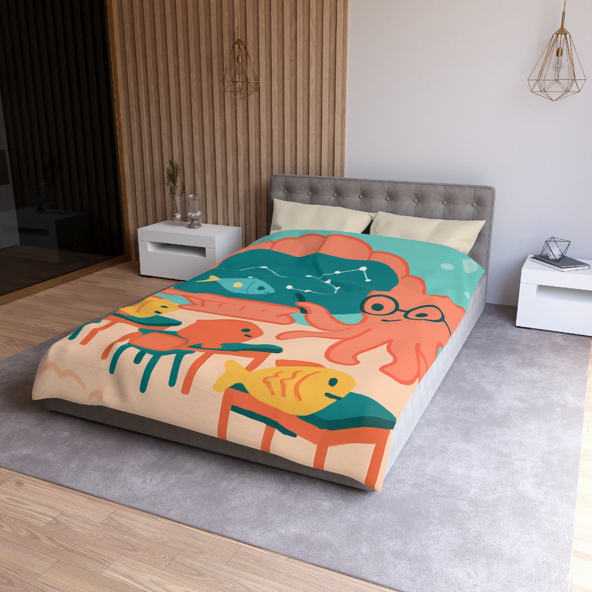 Cosmic Coral Classroom stylish duvet covers