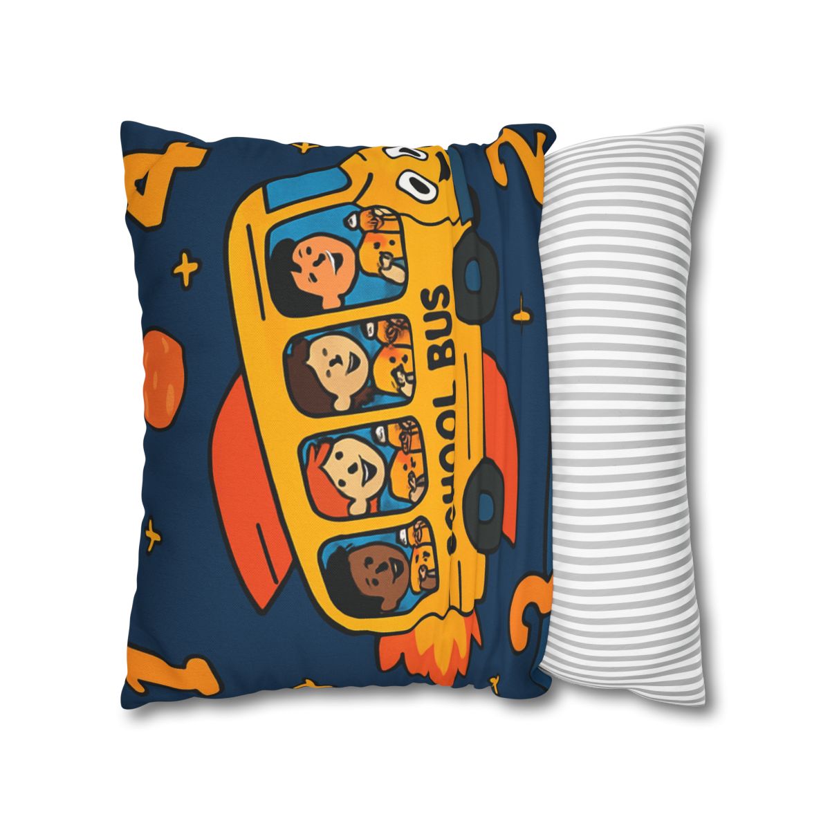 Rocket School Bus To Planet Math stylish decorative pillowcases