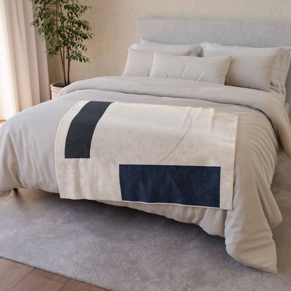 Offset Rectangle Orbit personalized cozy blankets