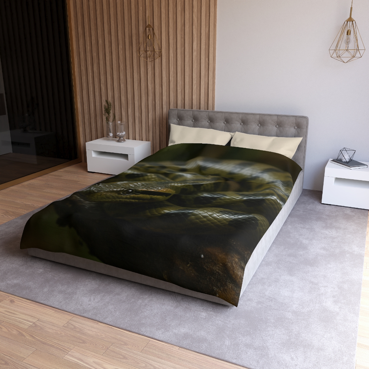 Shadow Coil Green Anaconda personalized bedding duvets