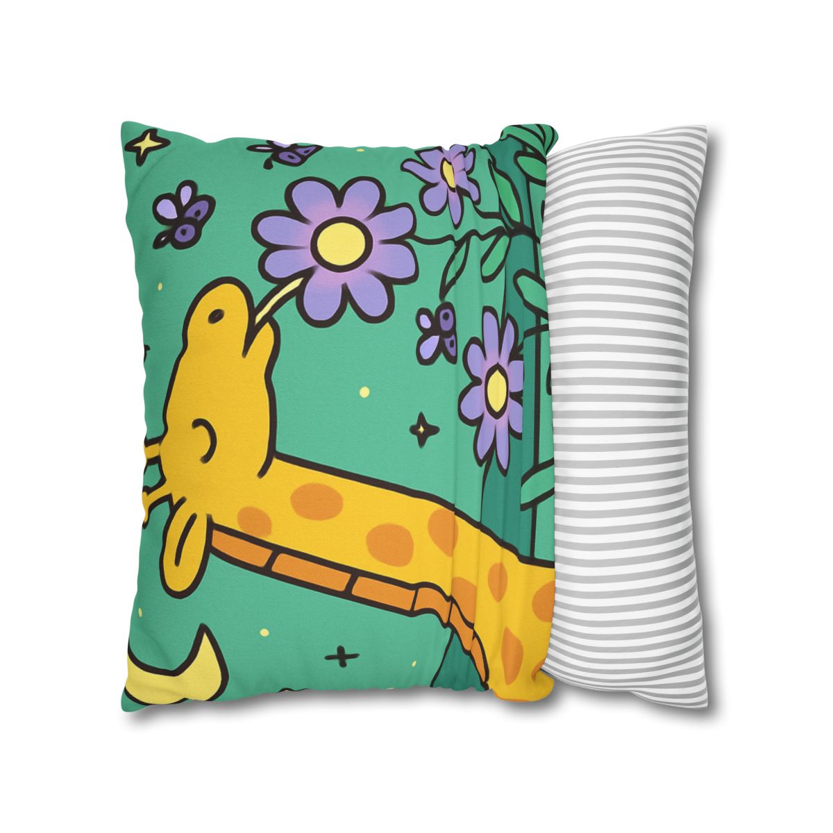 Galactic Garden Giraffe designer print pillow cases