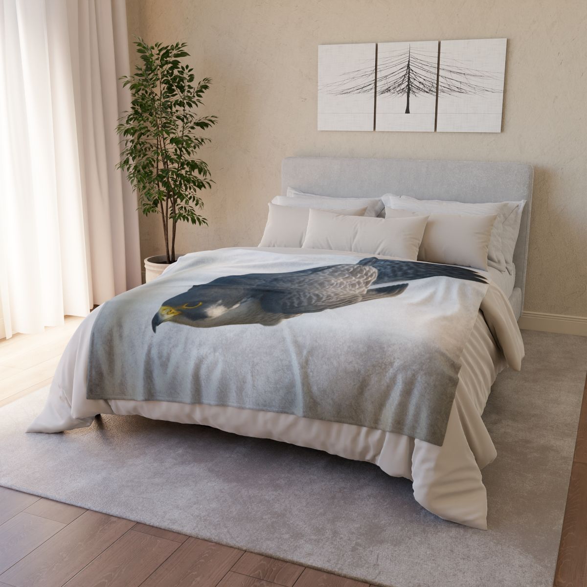 Comet Dive Peregrine Falcon soft fleece blankets