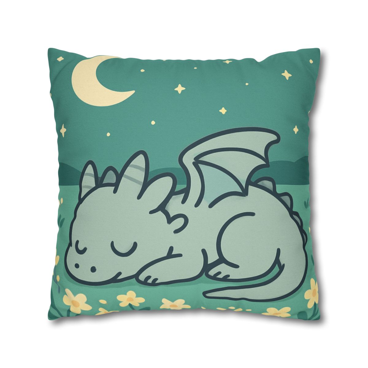 Moonlight Meadow Dragon designer print pillow cases
