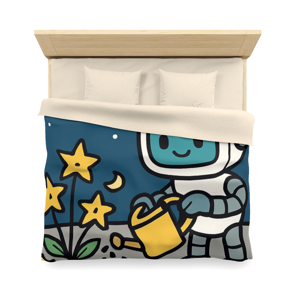 Moon Garden Robot And Space Sprouts duvets for gifts