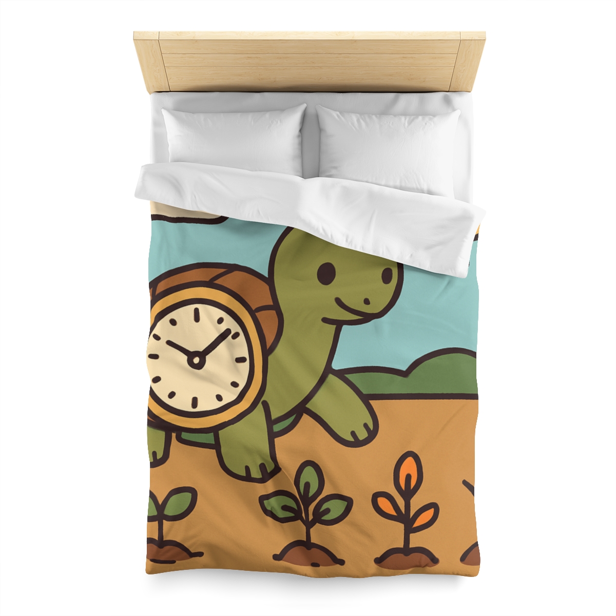 Time Travel Turtle Garden designer printed duvets
