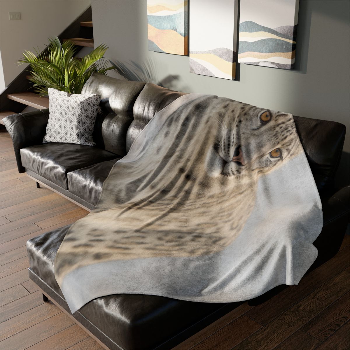 Summit Ghost Snow Leopard decorative home blankets