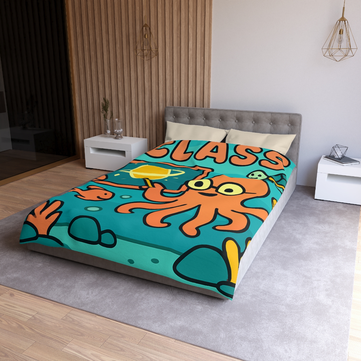 Cosmic Coral Reef Classroom custom duvets