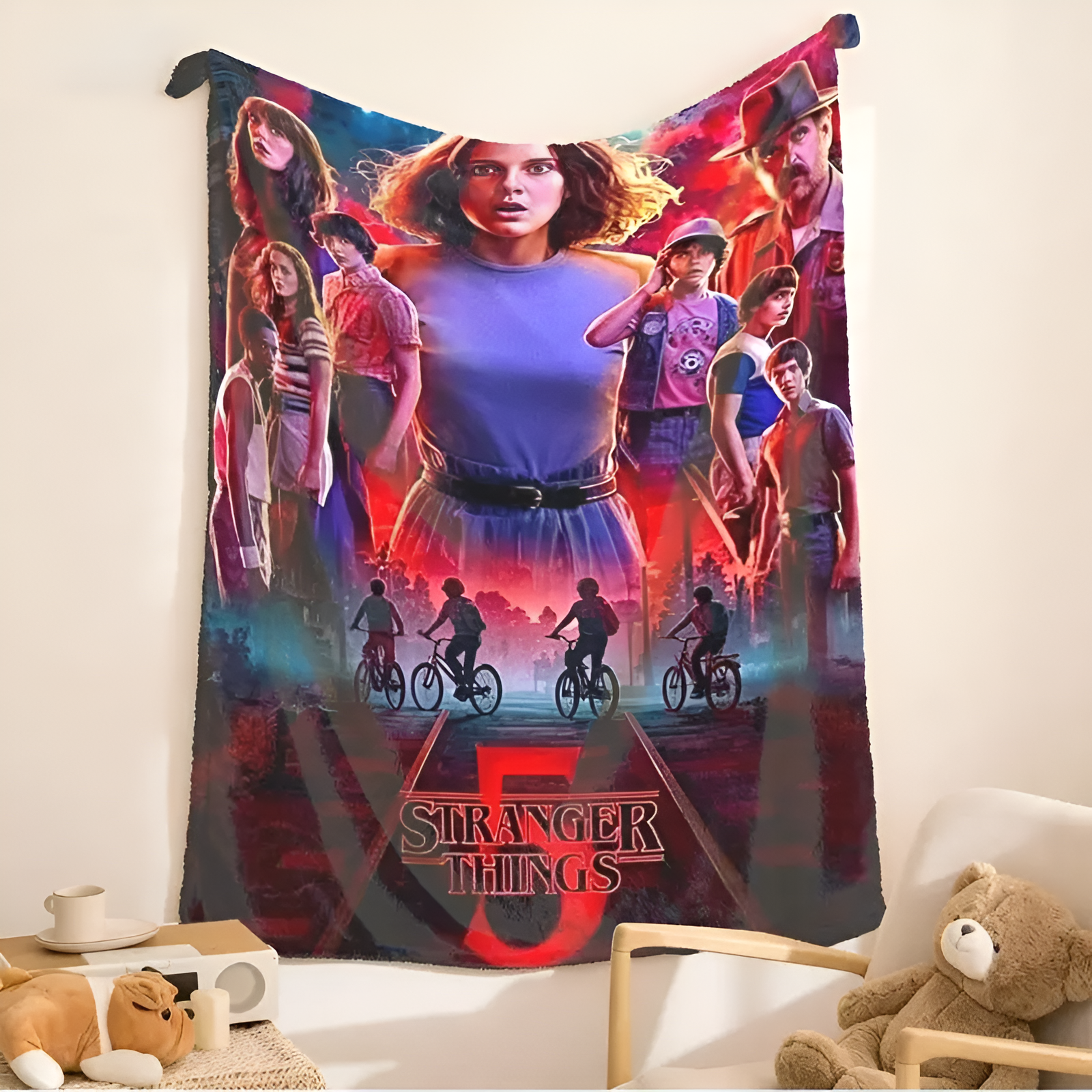 Stranger Things Season 5 Blanket Wrap Up the Final Battle – Stranger Things 5 Blanket, Where Courage Meets Comfort Super Soft Flannel Fleece,Christmas and Halloween Gifts Lightweight Cozy Plush for Sofa Couch Bed Travel.