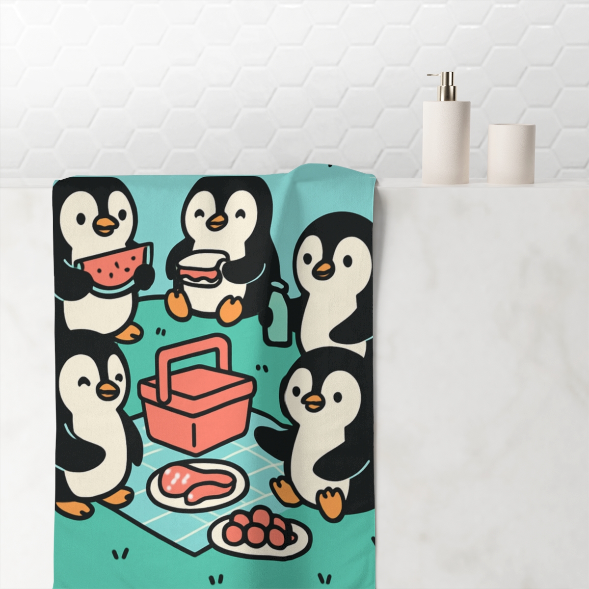 Planet Picnic Penguins decorative home towelscustom towels