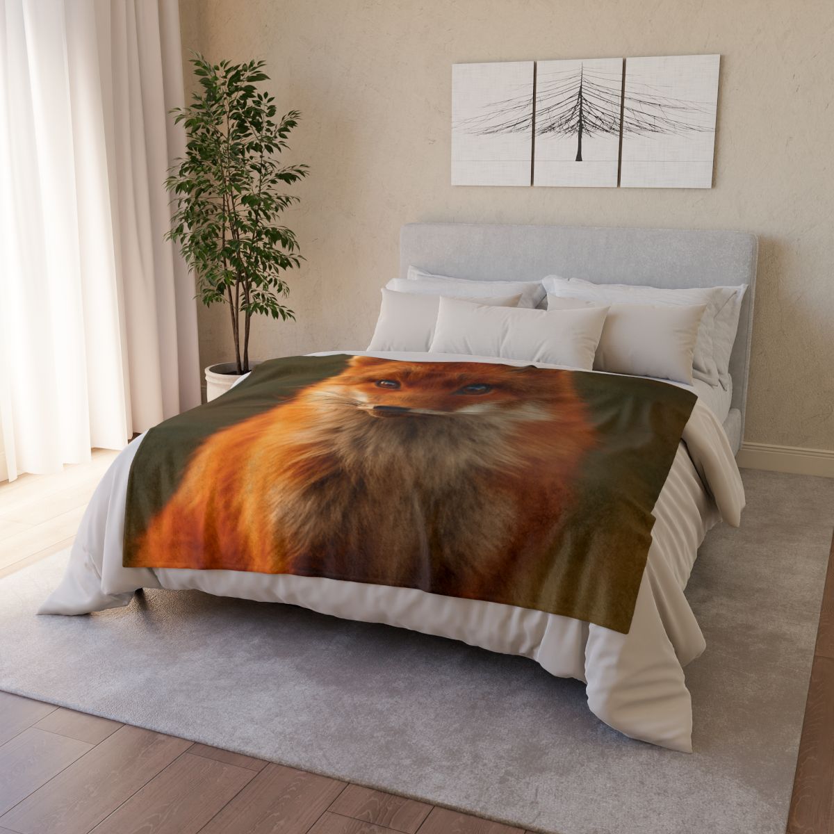 Crimson Whisper Red Fox decorative home blankets