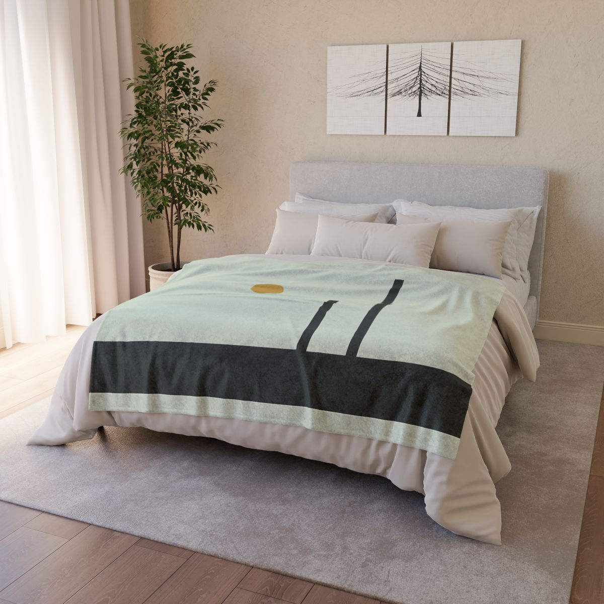 Low Horizon Bar And Twin Posts decorative home blankets