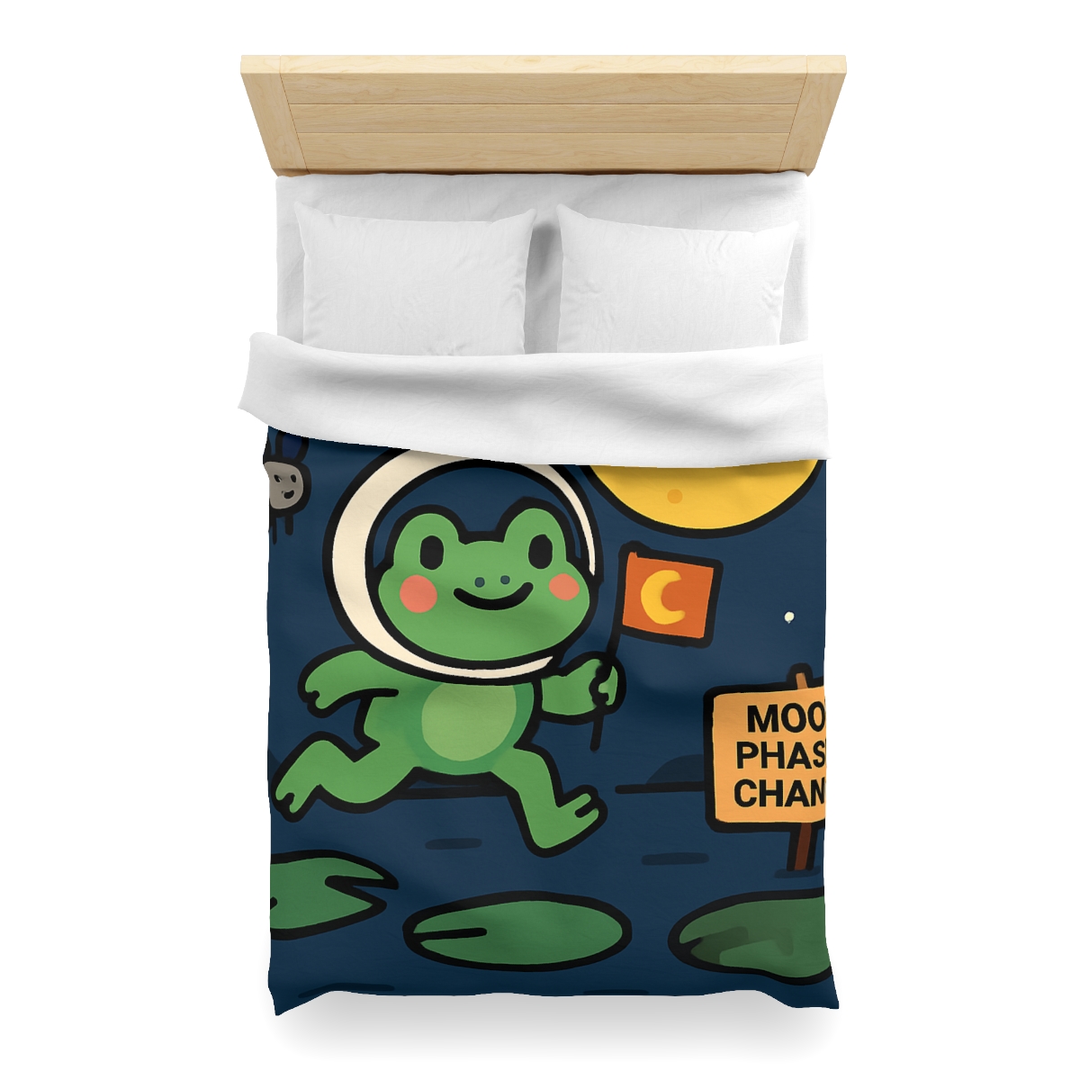 Moonlight Marsh Frog Astronaut warm winter duvets
