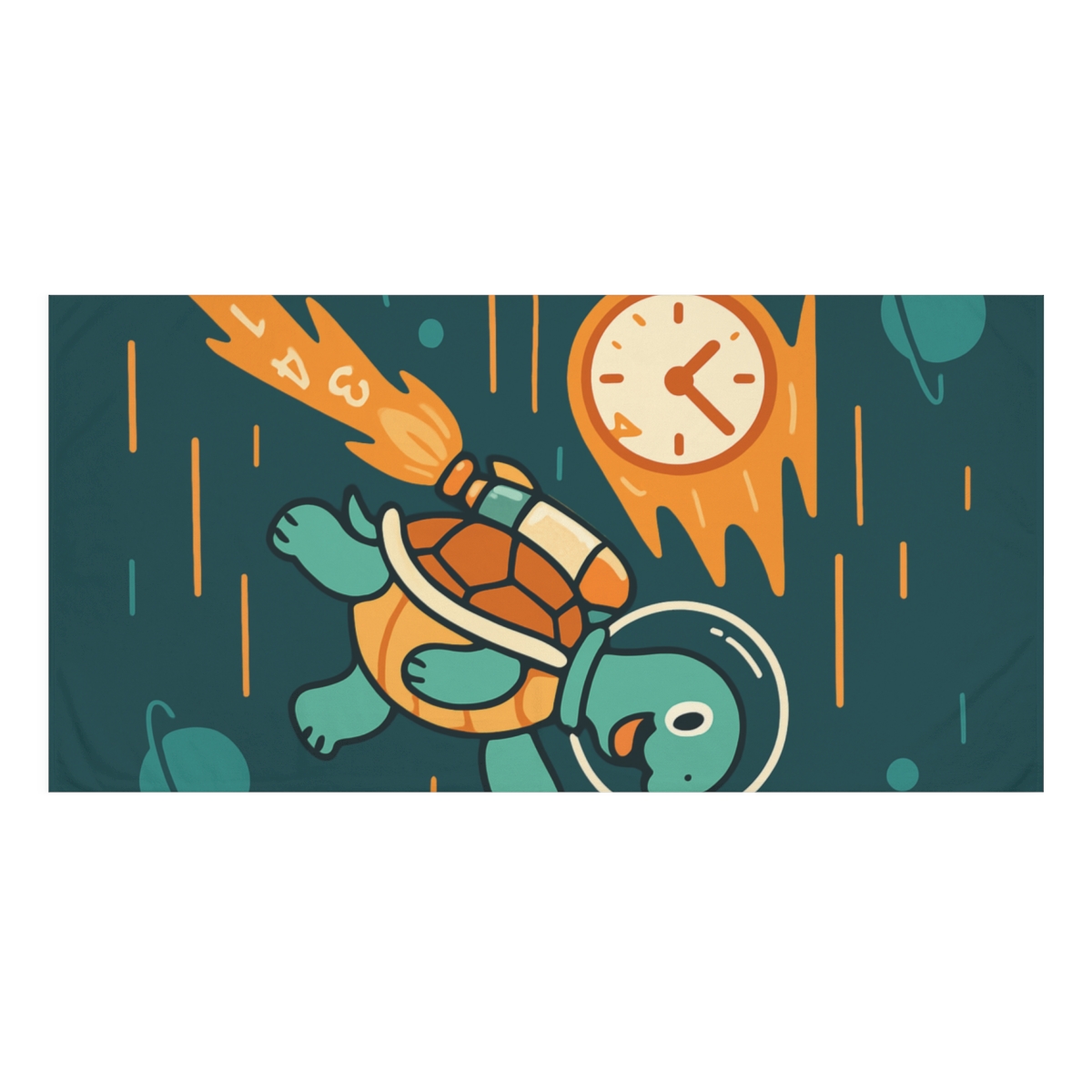 Time Comet Turtle Race personalized bath towels