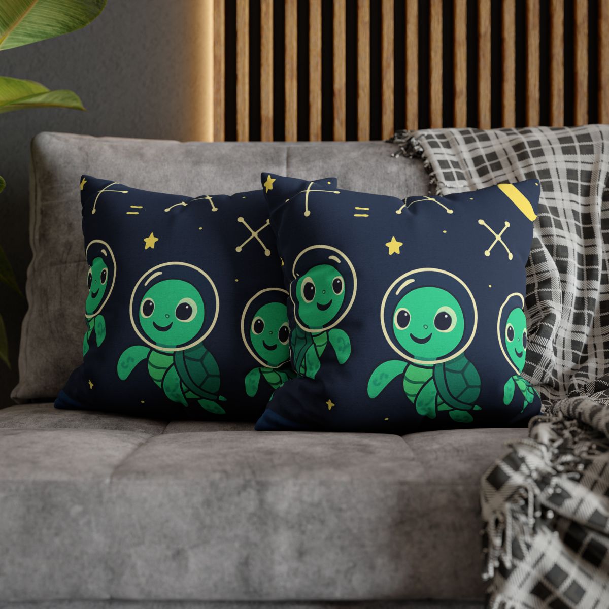 Space School Of The Curious Sea Turtles designer print pillow cases