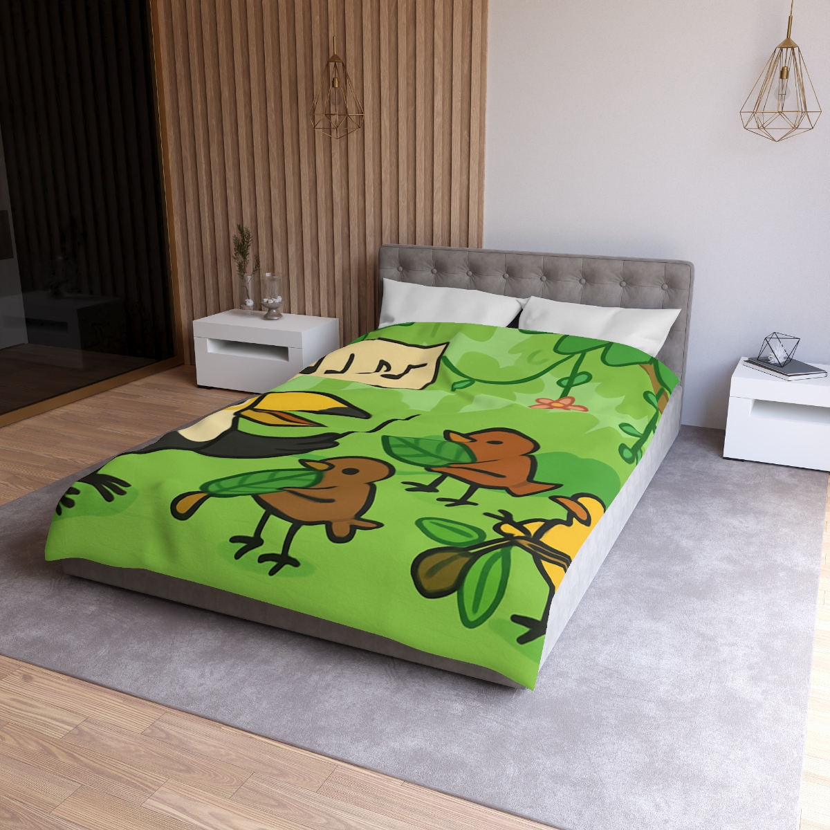 Rainforest Orchestra Of Birds unique patterned duvets