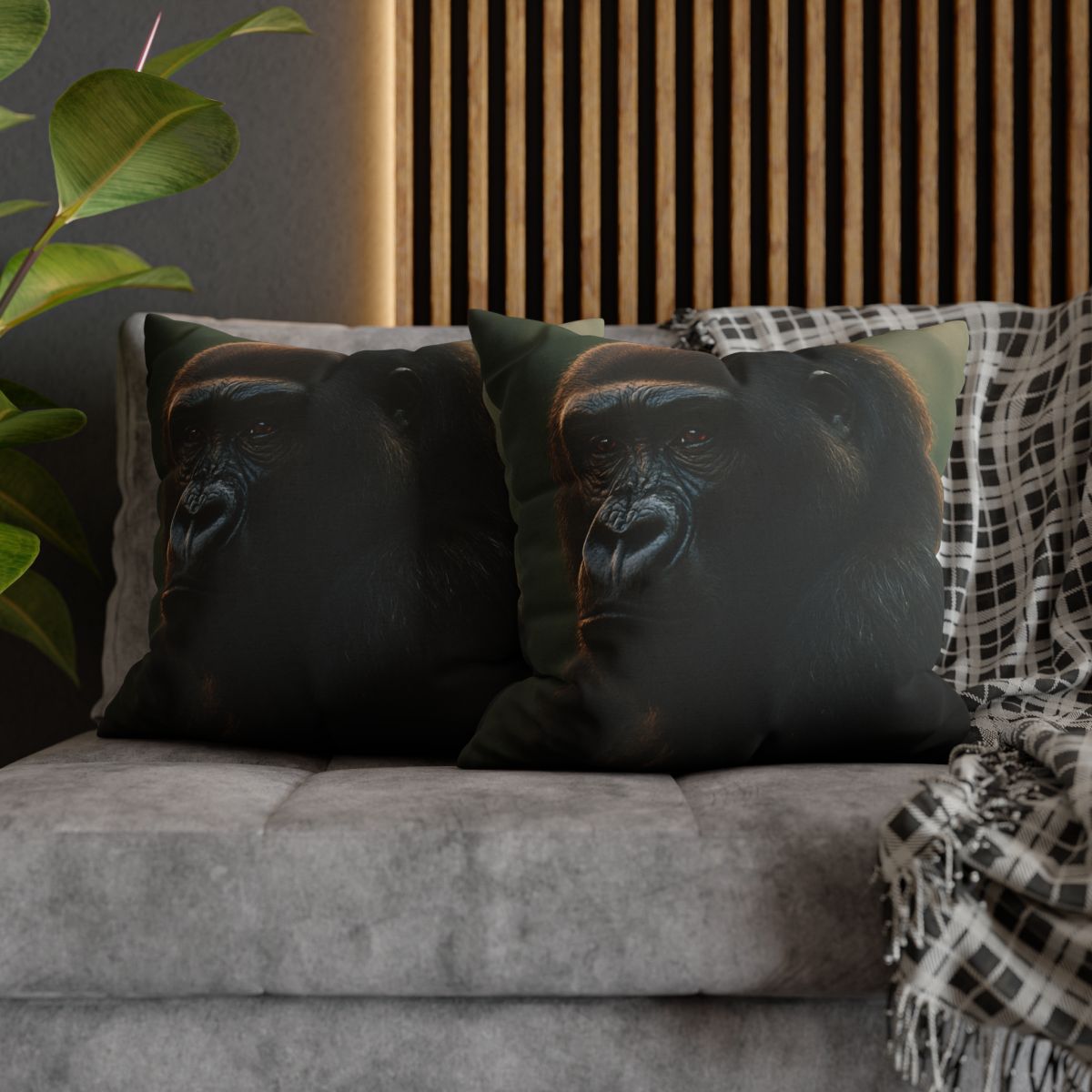 Silent Guardian Mountain Gorilla designer print pillow cases