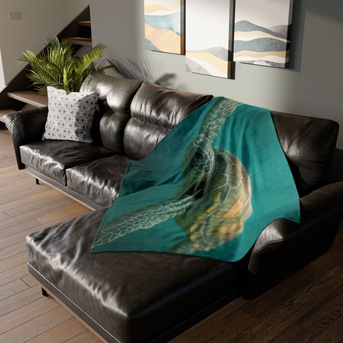 Comet Guard Green Sea Turtle custom blankets