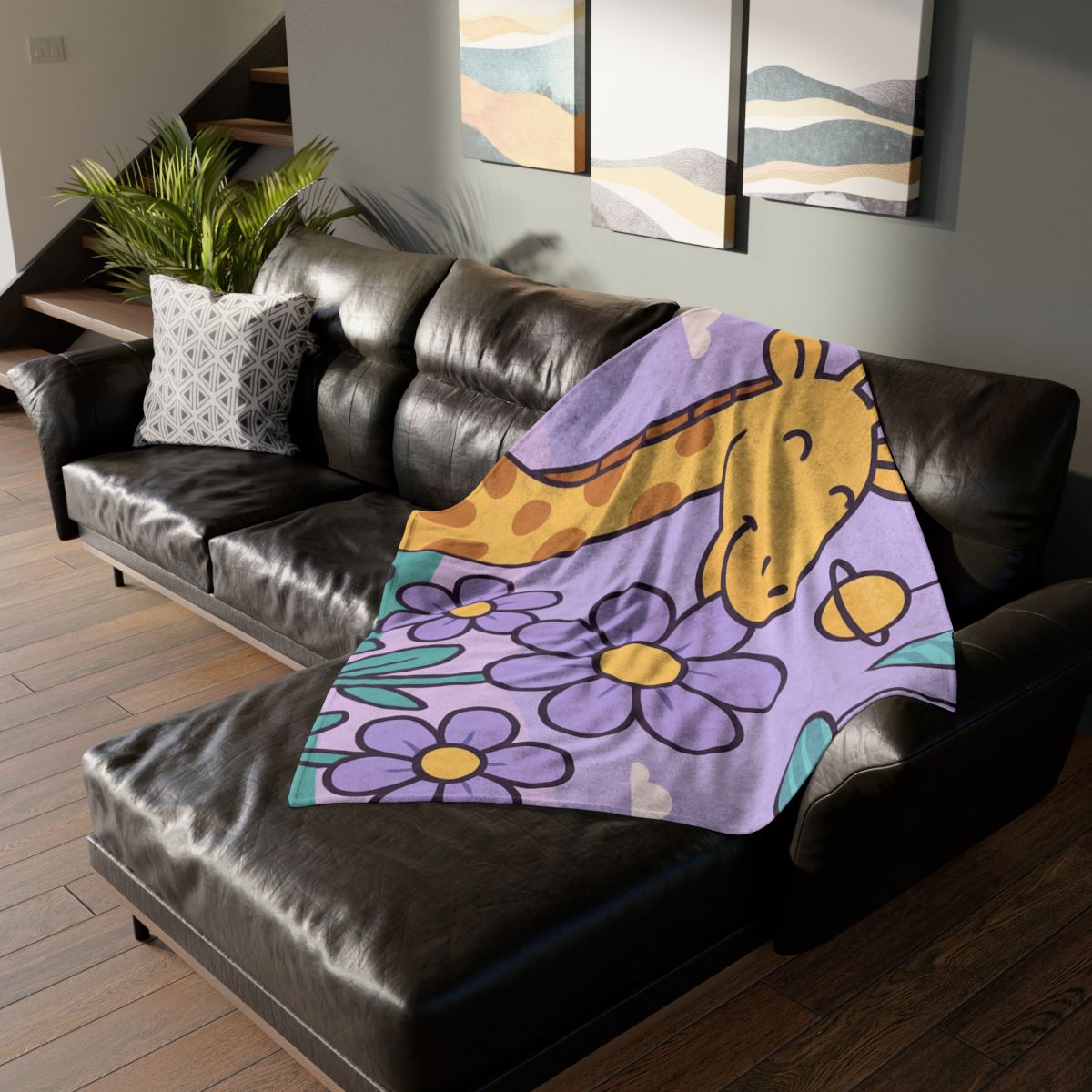 Galaxy Garden Giraffe custom blankets