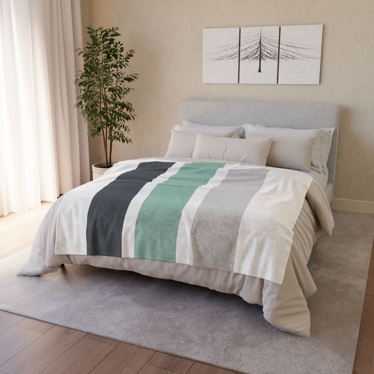 Offset Column Trio designer printed blankets