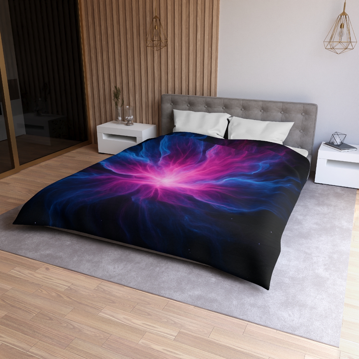 Celestial Plasma Bloom personalized bedding duvets