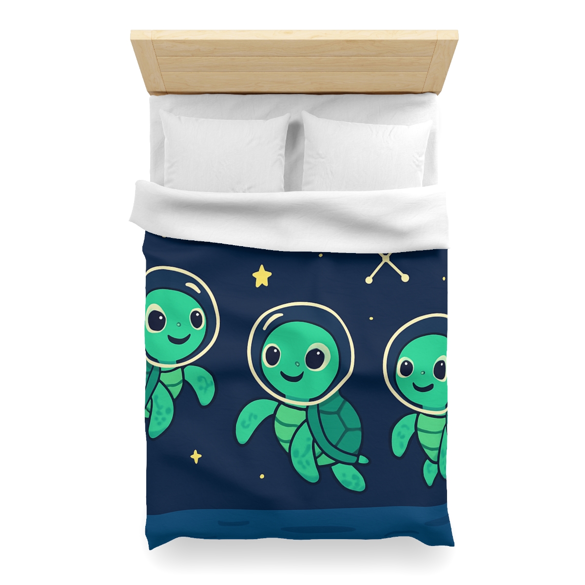 Space School Of The Curious Sea Turtles personalized bedding duvets