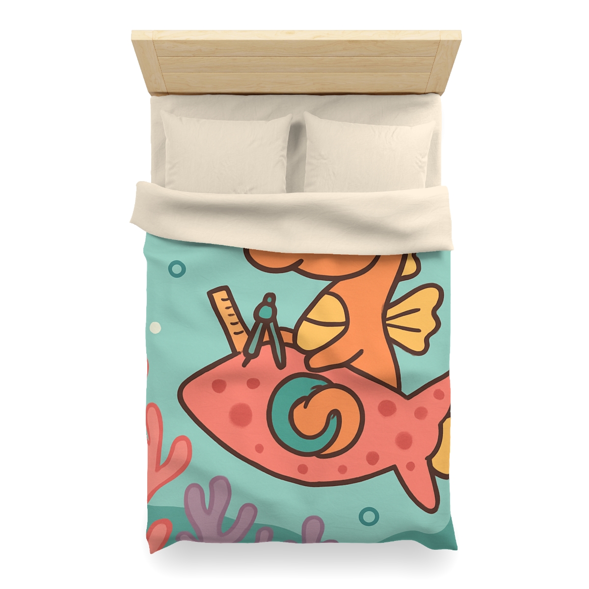Coral Rocket Seahorse trendy bedroom duvets
