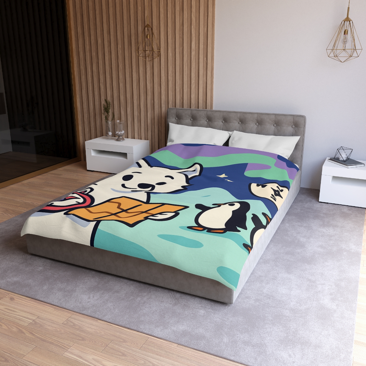 Aurora Fox And The Magnetic Map designer printed duvets