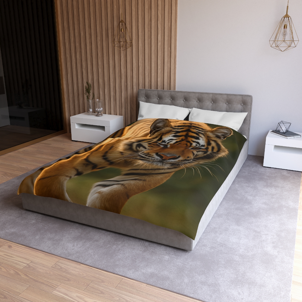Forest Stalker Bengal Tiger designer printed duvets