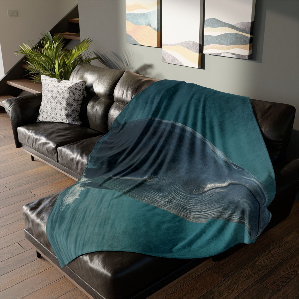 Ocean Song Blue Whale soft fleece blankets